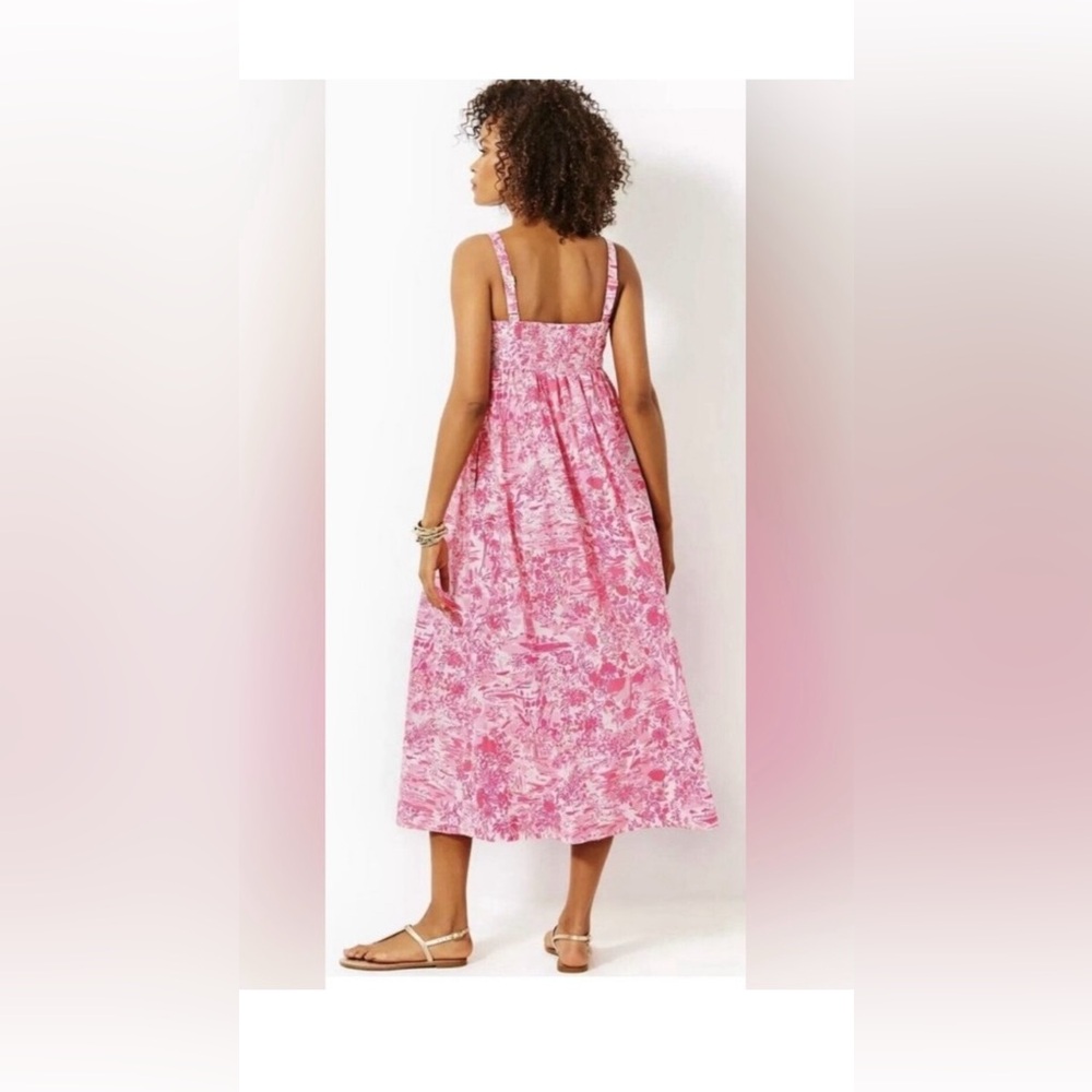 NWT Lilly Pulitzer Shylee Peony Pink Maxi Cotton Dress 8 - Picture 3 of 14